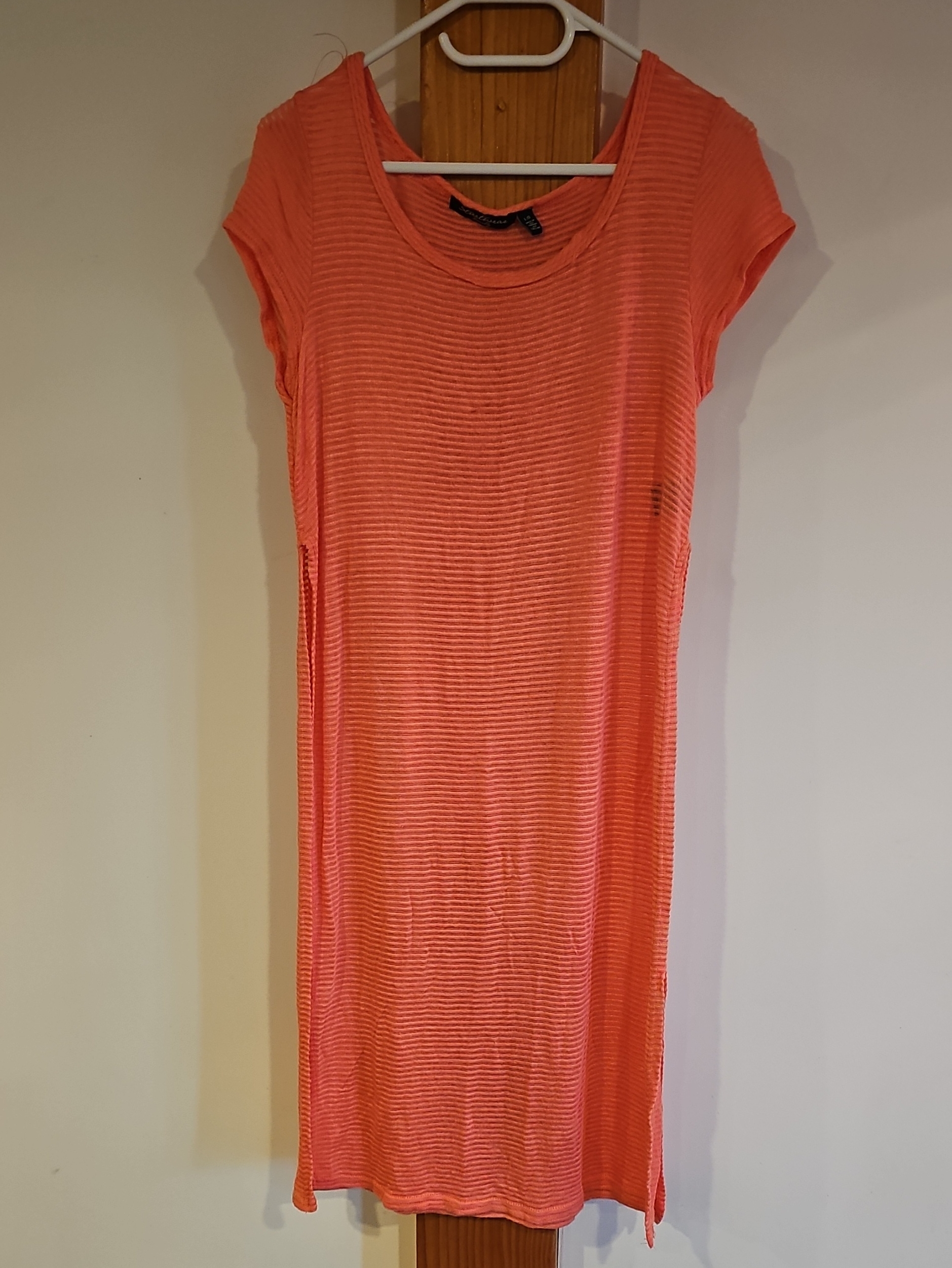 Women's Coral Cap-Sleeve Cover Up